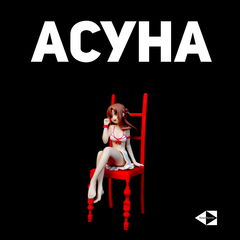 14см Фигурка сидячая Юки Асуна в купальнике, на видеокарту в ПК из Аниме Sword Art Online. Красный стульчик в подарок! - Pic n 311051