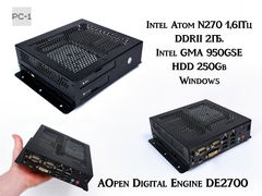 Мини ПК AOpen Digital Engine DE2700, Intel Atom N270 (1.60GHz), DDR2 2Gb, HDD 250Gb, Интерфейсы: 2xCOM, DVI-I, 4xUSB 2.0, 2xLAN, Sound, Mic. Windows 7 - Pic n 306399