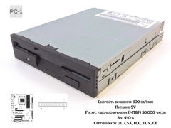 Привод для дискет FDD 3.5" дюйма 1.44mb Внутренний флоппи дисковод для ПК 34pin. Черный - Pic n 39005