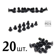 10шт. Черные Винты M3x5 для жестких дисков SATA HDD 2.5" или SSD дисков с потайной головкой для крепления диска в салазках в корпус ПК Длина 5мм - Pic n 299975