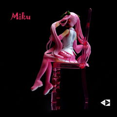 15см Аниме Фигурка Мику Сакура, Хацунэ Мику (Miku Hatsune Sakura) на Розовом стуле. В подарочной ЭКО коробке с сюрпризом. - Pic n 311100