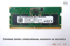 Новый, оригинал! Оперативная память SODIMM 8Gb DDR5 MICRON 5600MHz 44800Мб/с CL46MTC4C10163S1SC56BD1 BF 1,1В PC5-5600B-SC0-1110-XT OEM  - Pic n 311148
