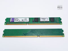 Оперативная память DDR3 8Gb (Kit 2шт. 4+4Gb) Kingston KVR13N9S8/4 PC3 10600МБ/с 1333МГц 1,5В Тайминги 9 контактов 240 чипов 8шт односторонняя