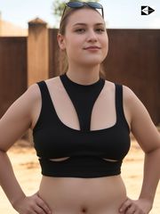 18+ Кроп-топ женский укороченный с разрезом под грудью черный. Эластичный Эротичный Эпатажный. Топик сексуальный из двух частей с открытыми плечами бе - Pic n 311217