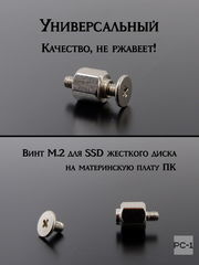 Винт со стойкой для крепления M.2 для фиксации жесткого диска NGFF SSD на материнскую плату ПК, Ноутбука. Универсальный. Стандартный. - Pic n 286506