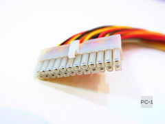 25см Удлинитель кабеля питания от блока питания ATX до материнской платы 24-pin Male to Female. Длины хватит, чтобы аккуратно уложить кабель.  - Pic n 125126