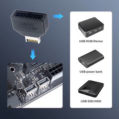 USB 3.2 Gen2 Front Panel Header to USB 3.0 19 Pin Header Converter Адаптер TYPE-E на 19/20PIN - Pic n 311151