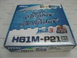 Материнская плата MB MSI H61M-P21 (B3) (MS-7680) /Socket 1155 /2xDDR3 /PCI-E x16 /3xPCIx1 /4xSATA /VGA /COM /LPT /LAN /Sound /4xUSB /RTL /НОВАЯ