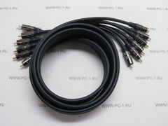Кабель межблочный PRO-Class Высококачественный 6RCA x 6RCA Аудио-Видео кабель /Проводник Медь /Разъемы и контакты позолоченные /1.5м